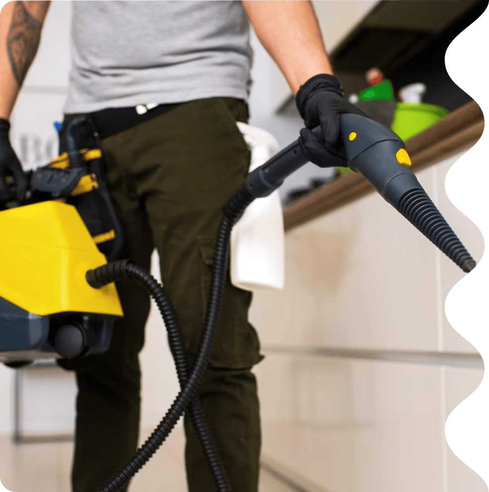 Person vacuuming